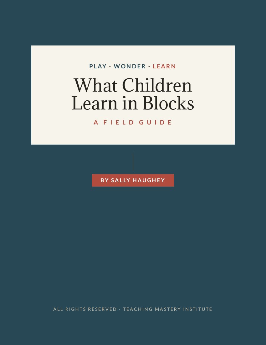 Cover: What Children Learn in Blocks, a field guide by Sally Haughey